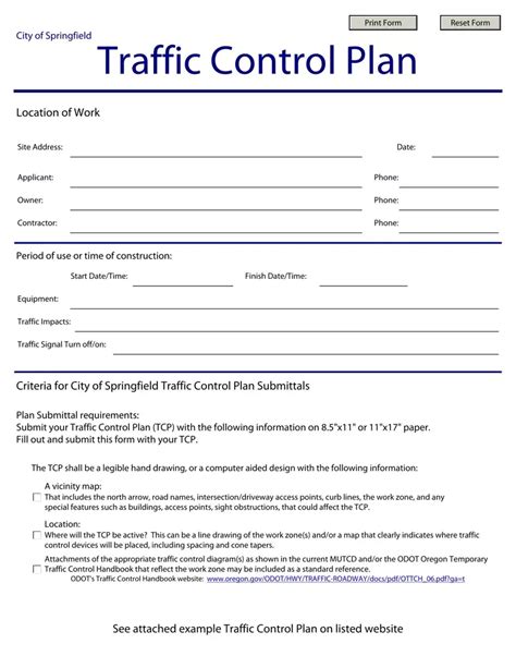 Traffic Control Plan Fill Out Printable Pdf Forms Online