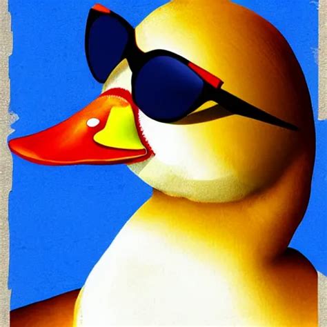 Duck With Sunglasses Poster Art Stable Diffusion Openart