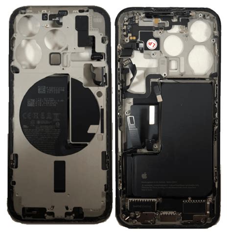 Chassis Arrière iPhone 15 Pro sans Vitre Arrière avec Batterie Titane