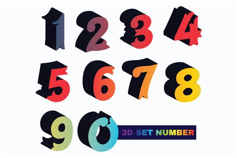 Gradient 3d Numbers Vector Set 3d Realistic Characters Decorative Elements For Banner Cover