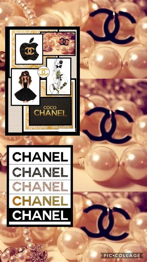 The Chanel Logo Is Surrounded By Pearls And Other Jewelry Items That