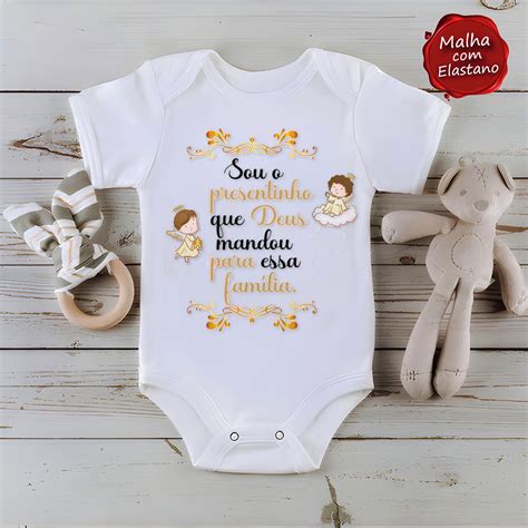 Body de Bebê Personalizado Frases Sou o Presentinho Elo7