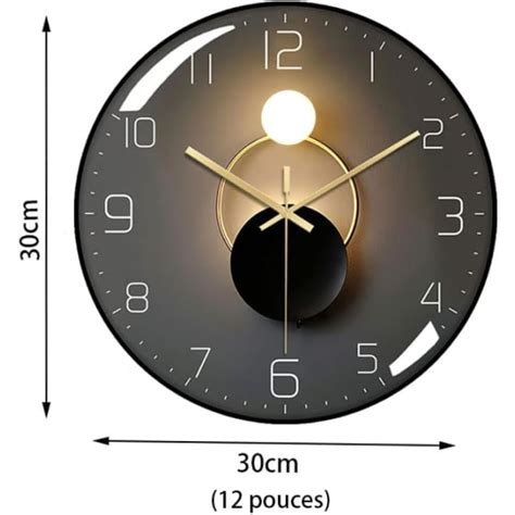 Modern Tyst Väggklocka Svart 30 cm Diameter Väggklocka Rund Fyndiq