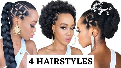 🔥4 Quick And Easy Hairstyles On Natural Hair Part 2 Protective Style