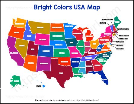 Colorful USA Map clipart - United States of America - Your Home Teacher