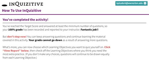 Visual Guide How To Use InQuizitive Activity W W Norton