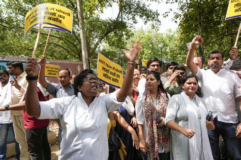 Neet Row Aaps Youth Wing Protests Outside Dharmendra Pradhans Residence