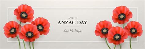 vector realistic anzac day horizontal banner template