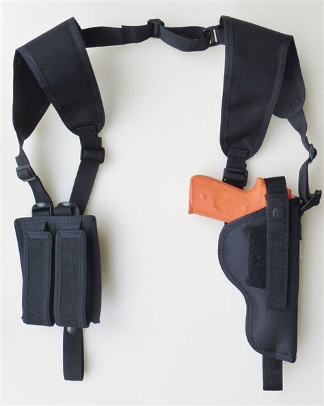 Vertical Shoulder Holster For Glock 17 22 And 31 With Double Magazine Pouch Holsters