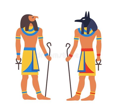 Antiguos Dioses De Egipto Horus Anubis Deidad Egipcia Estilo De