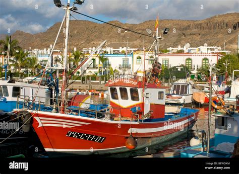 Fishing Boats At The Harbour Of Puerto De Mogan Gran Canaria Canary