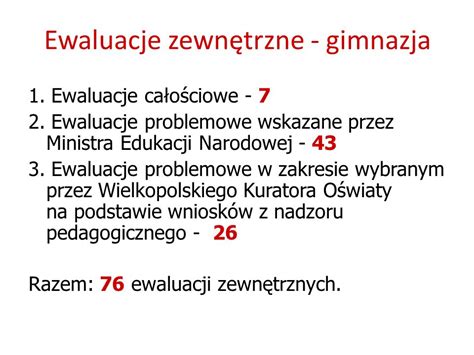 Podsumowanie Nadzoru Pedagogicznego Gimnazja Szko Y