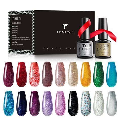 Tomicca Uv Nagellack Set 18x6ml Glitter Farbe Uv Gel Nagellack Nagelgel