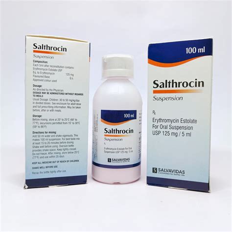 Antibiotic Erythromycin Estolate Usp Oral Suspension Salthrocin