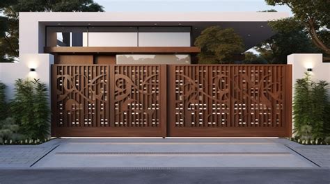 Premium Photo | Modern wooden gate design