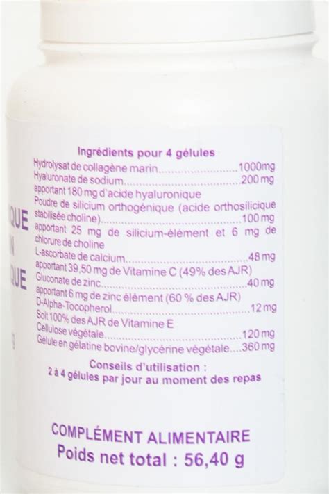 Collag Ne Marin Et Acide Hyaluronique Vit C Et Silicium G Lules