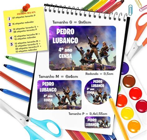 Etiqueta Escolar Personalizada Fortnite Elo7 Produtos Especiais