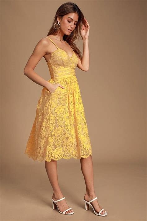 Treasure Me Mustard Yellow Lace Midi Dress Lace Midi Dress Yellow