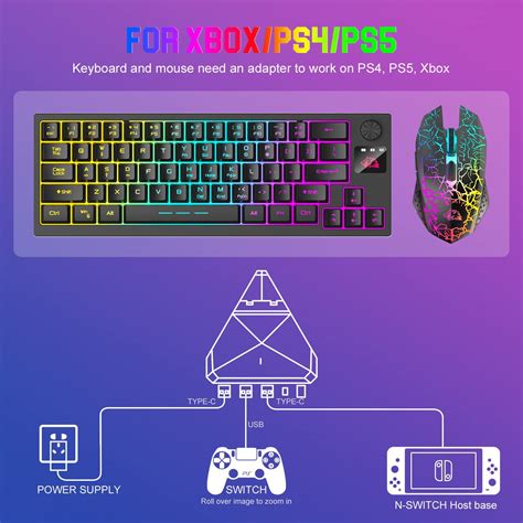 Wireless Gaming Keyboard And Mouse Combo12 Rgb Backlight Rechargeable 4000mah Battery