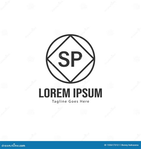 Initial Sp Logo Template With Modern Frame Minimalist Sp Letter Logo