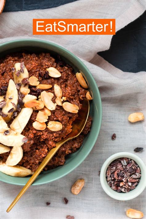 Porridge mit Banane Schokolade und Erdnüssen Rezept Leckere vegane