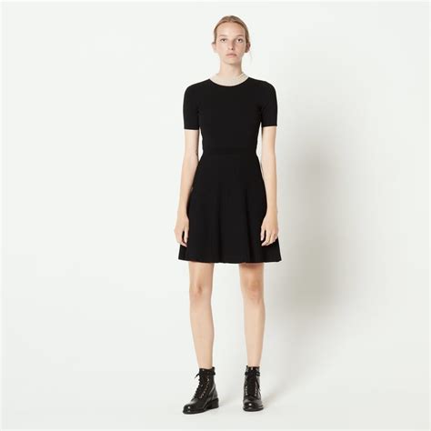 Short Knit Dress With Jewelled Collar Dresses Sandro Paris Short