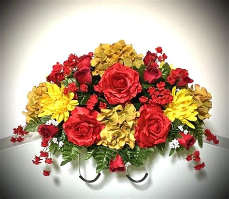 Saddle Headstone Arrangement Cemetery Decorations Grave Cemetery ...