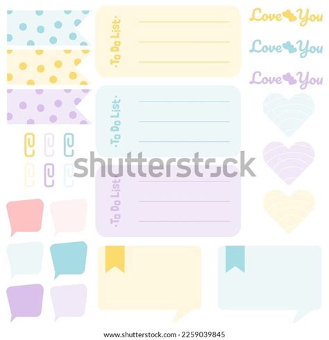 Cute Blank Paper Notes Stationery Organizer Stock Vector (Royalty Free ...