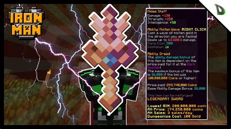 I Got Midas Staff Hypixel Skyblock Ironman 33 Youtube