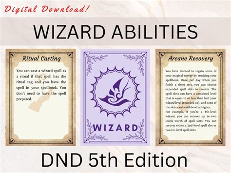 Wizard Ability Cards Dnd Ability Cards Dandd Wizard Dnd Spellbook Cards