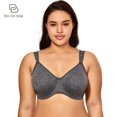 Womens Seamless Non Padded Minimizer Bra Full Coverage Smooth Underwire Plus Size T Shirt