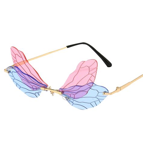 Butterfly Wing Glasses Pink Blue