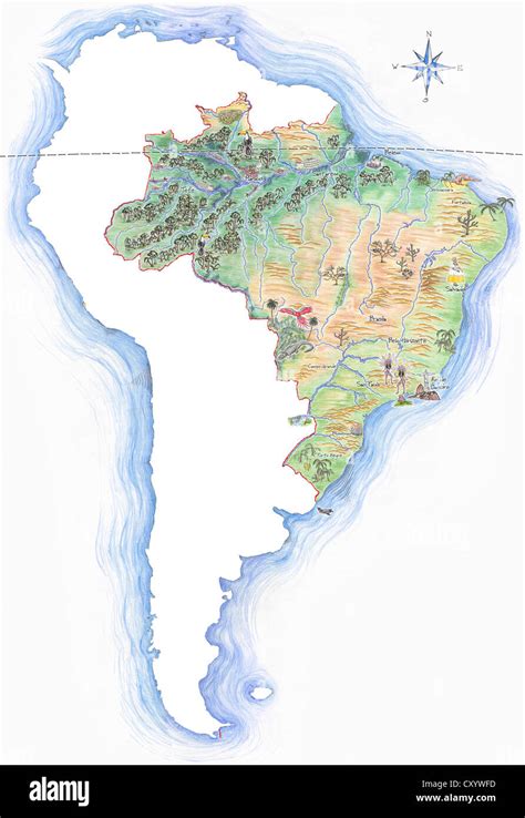 South America Map With Equator