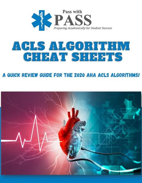 Acls Algorithm Cheat Sheets Based On Aha 2020 Acls Etsy Hong Kong