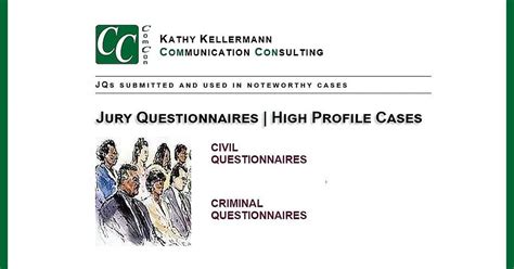 Juror Questionnaires High Profile Criminal And Civil Cases