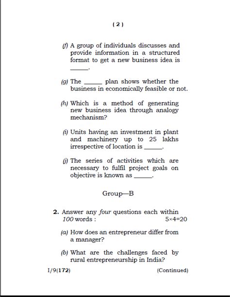 Ospu Mco Entrepreneurship Development Dec Question Paper