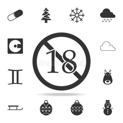 No 18 Years Old Under Eighteen Sign Icon Detailed Set Of Web Icons