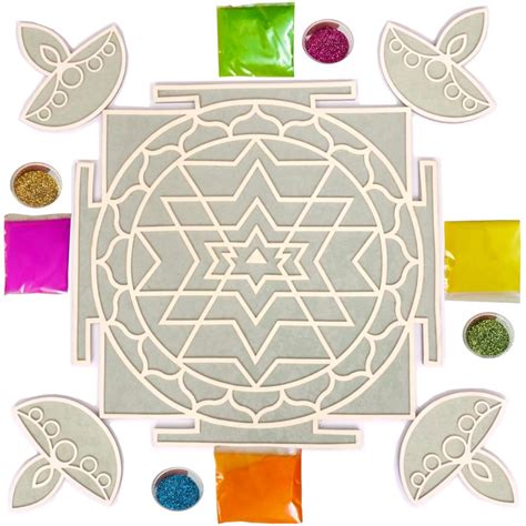 Buy The Brown Box Island Rangoli Shree Yantra Diya Design Template