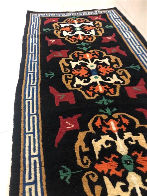 Vintage Tibetan Tufenkian Oriental Rug Hand Knotted In Tibet Hand Spun