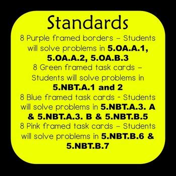 Th Grade Math State Test Prep Njsla Parcc Task Cards Back To School