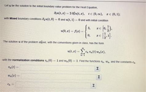 Solved Let U Be The Solution To The Initial Boundary Value Chegg