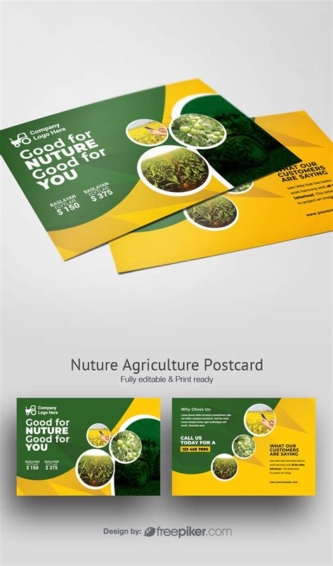 Freepiker Garden Farm Agriculture Post Card With Green Accent