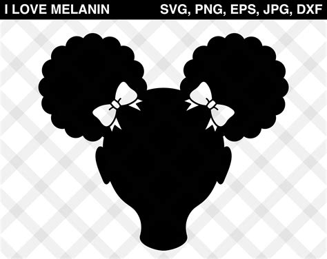 Afro Puffs Natural Hair Girl Svg Vector Png Eps Dxf Etsy