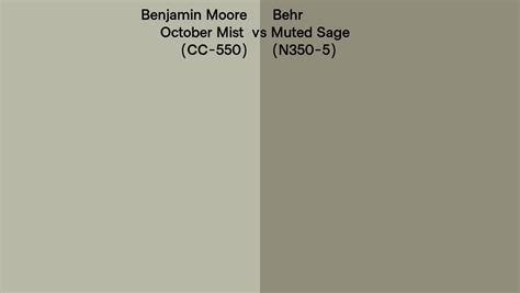 Benjamin Moore October Mist CC 550 Vs Behr Muted Sage N350 5 Side