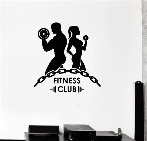 2017 New Fitness Vinyl Wall Decal Fitness Club Bodybuilding Gym