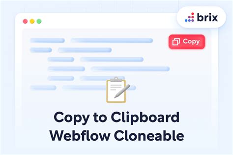 Webflow Showcased Copy To Clipboard Webflow Cloneable BRIX Agency