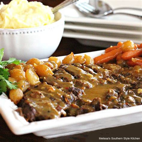 Slow Cooked Roast With Creamy Mushroom Gravy