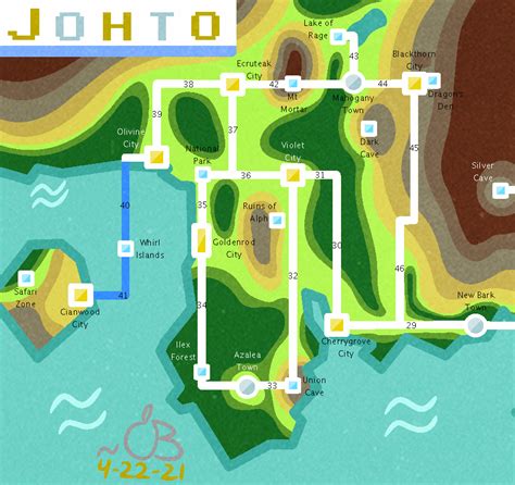 Pokemon Johto Map