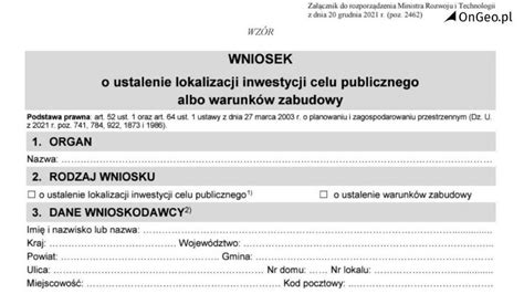 Nowy wzór wniosku o ustalenie lokalizacji inwestycji celu publicznego