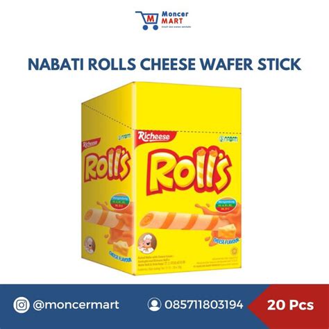 Jual Nabati Rolls Cheese Wafer Stick Box Isi 20 Pcs X 6g Shopee Indonesia